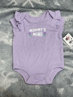 Lullaby Lane Mommy's Mini Lavender Ruffle Sleeve Bodysuit Size 3-6 months